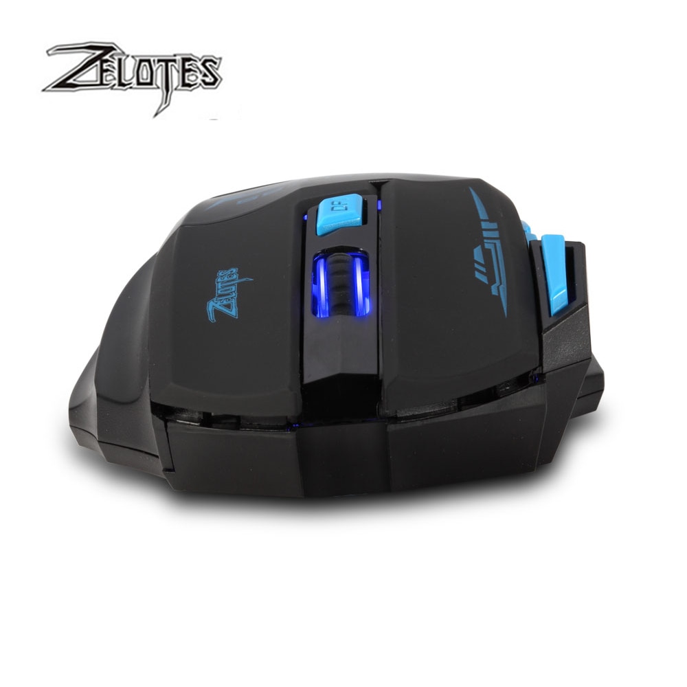 ZELOTES F14 2400 DPI 7 botones LED ratón óptico ordenador inalámbrico 2,4G ratón inalámbrico Gaming respiración luces para PC portátil