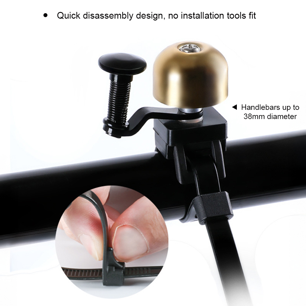 Timbre de bicicleta clásico Retro, sonido claro y fuerte, acero y cobre, anillo para manillar de bicicleta de montaña, bocina, equipo de seguridad para ciclismo, 1 ud.