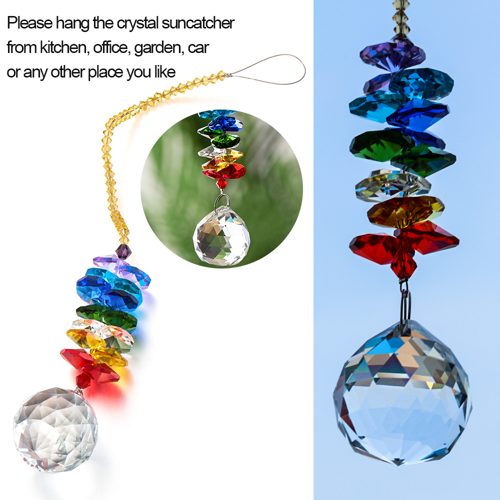 1PC Hanging Crystals Prism Suncatcher for Windows Decoration Sun Catcher Rainbow Chandelier Parts DIY Home Garden Party Decor