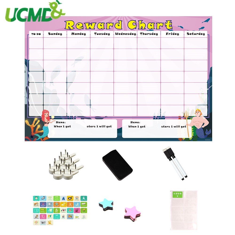 Magnetisk tidsplan kalender hold magneter whiteboard adfærd belønning diagram 40 stk magnetiske gøremål kort børn pædagogisk legetøj: 6040 zlb 16