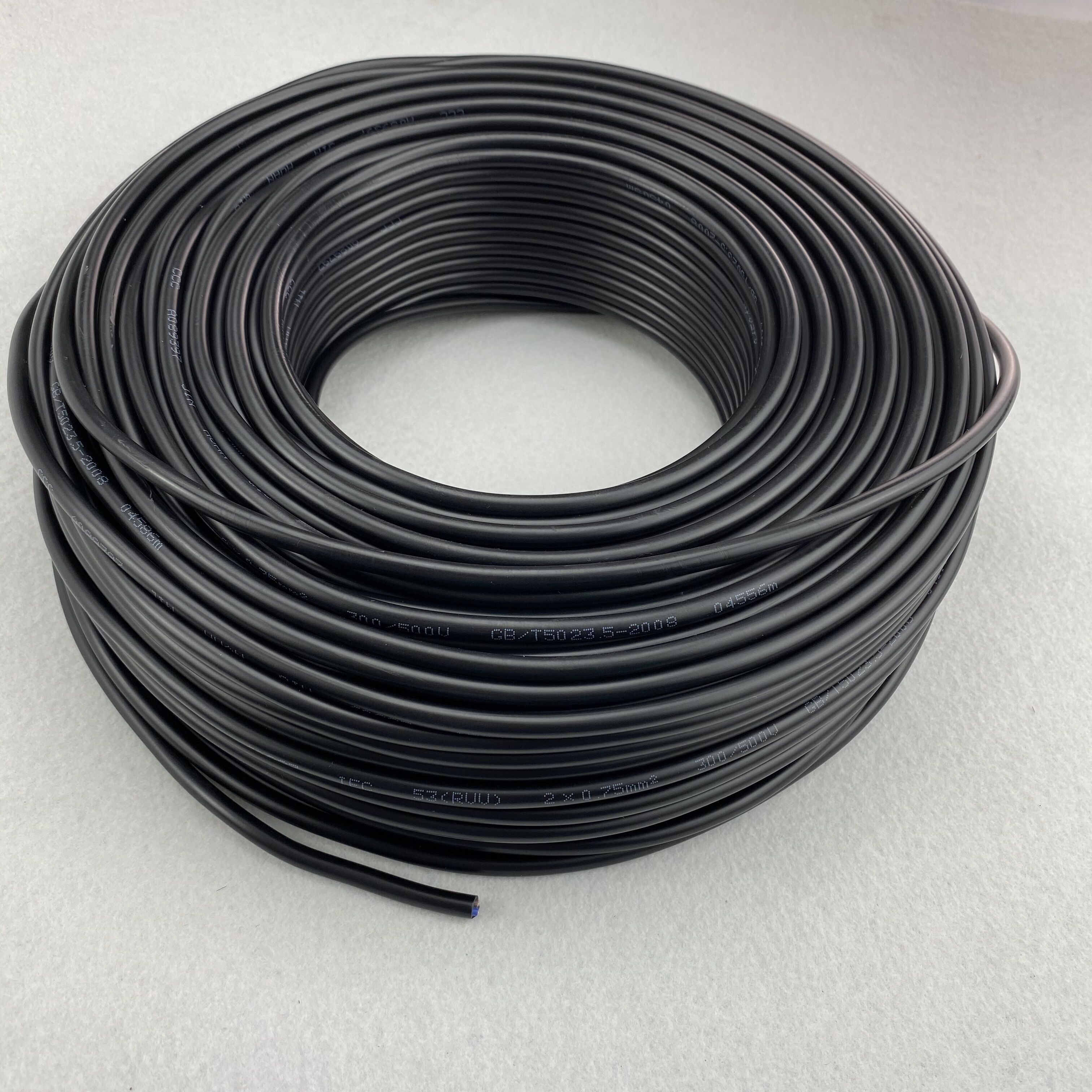 2 core/3 core/4 core 100m/roll BLACK PVC covered round cable,18AWG(0.75mm)