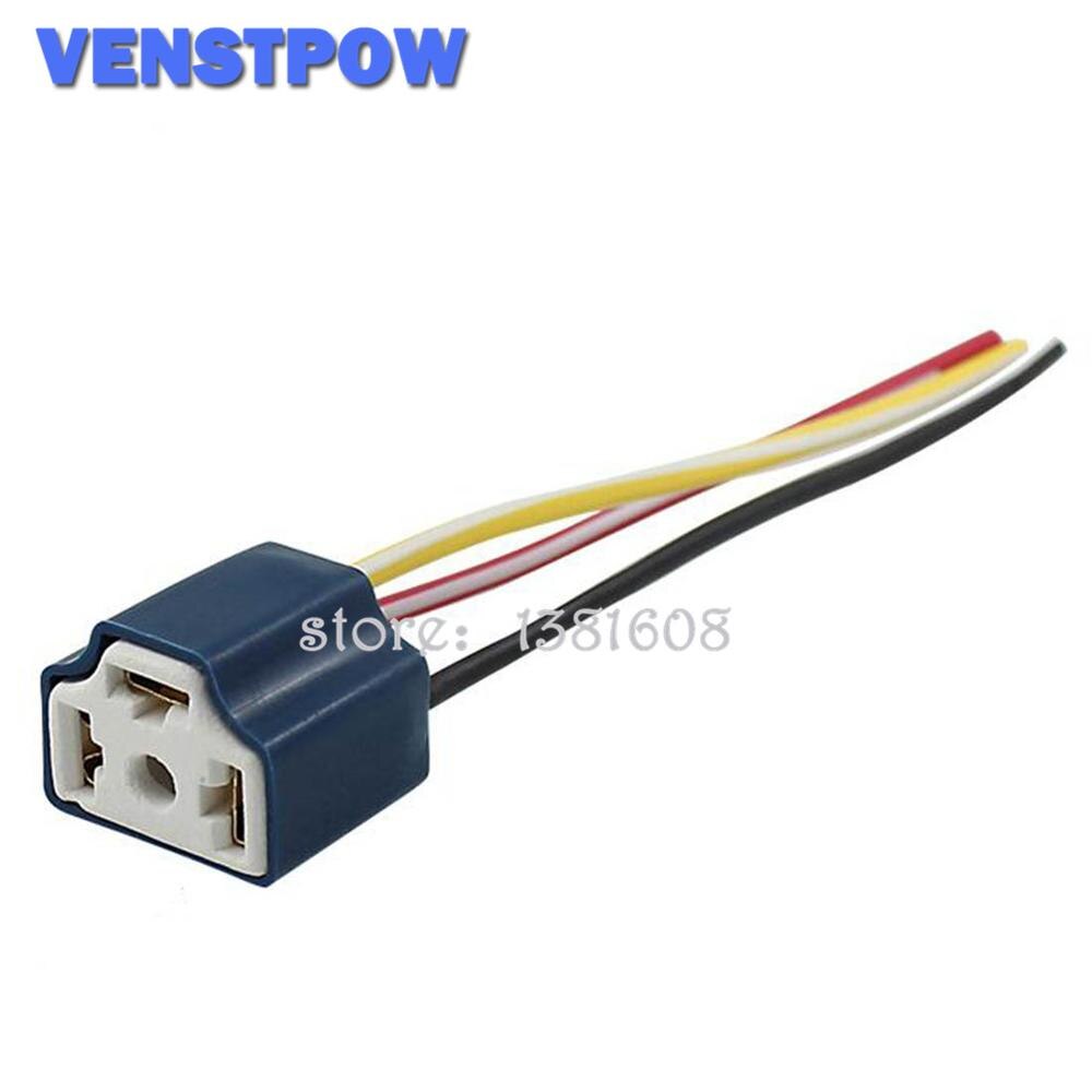 1PC Car H1 H4 H7 H11 HB3 HB4 Headlight Ceramic Bulb Holder Extension Automotive Wire Halogen Adapter Socket Lamp Connector: H4