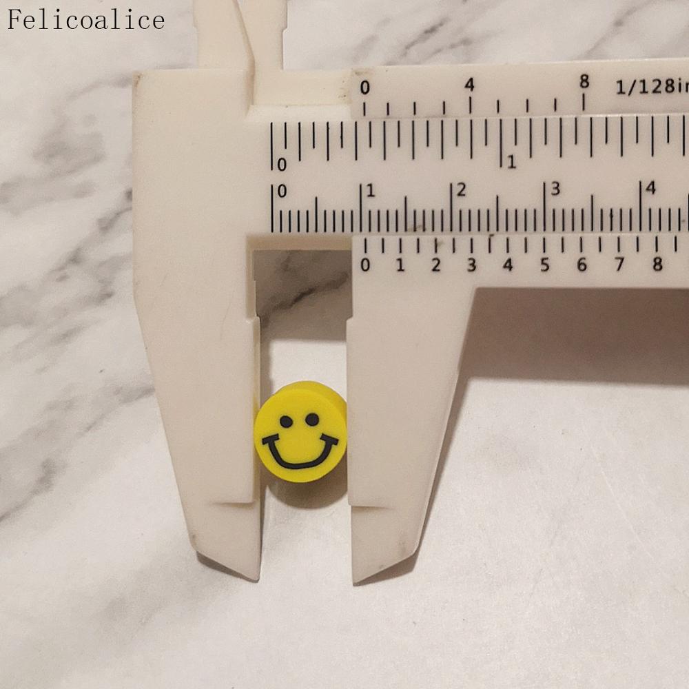 100 pièces Slime bijoux à bricoler soi-même perles Bracelet accessoires perles en bois dessin animé sourire visage fruits avec imprimé pour collier fabrication à la main
