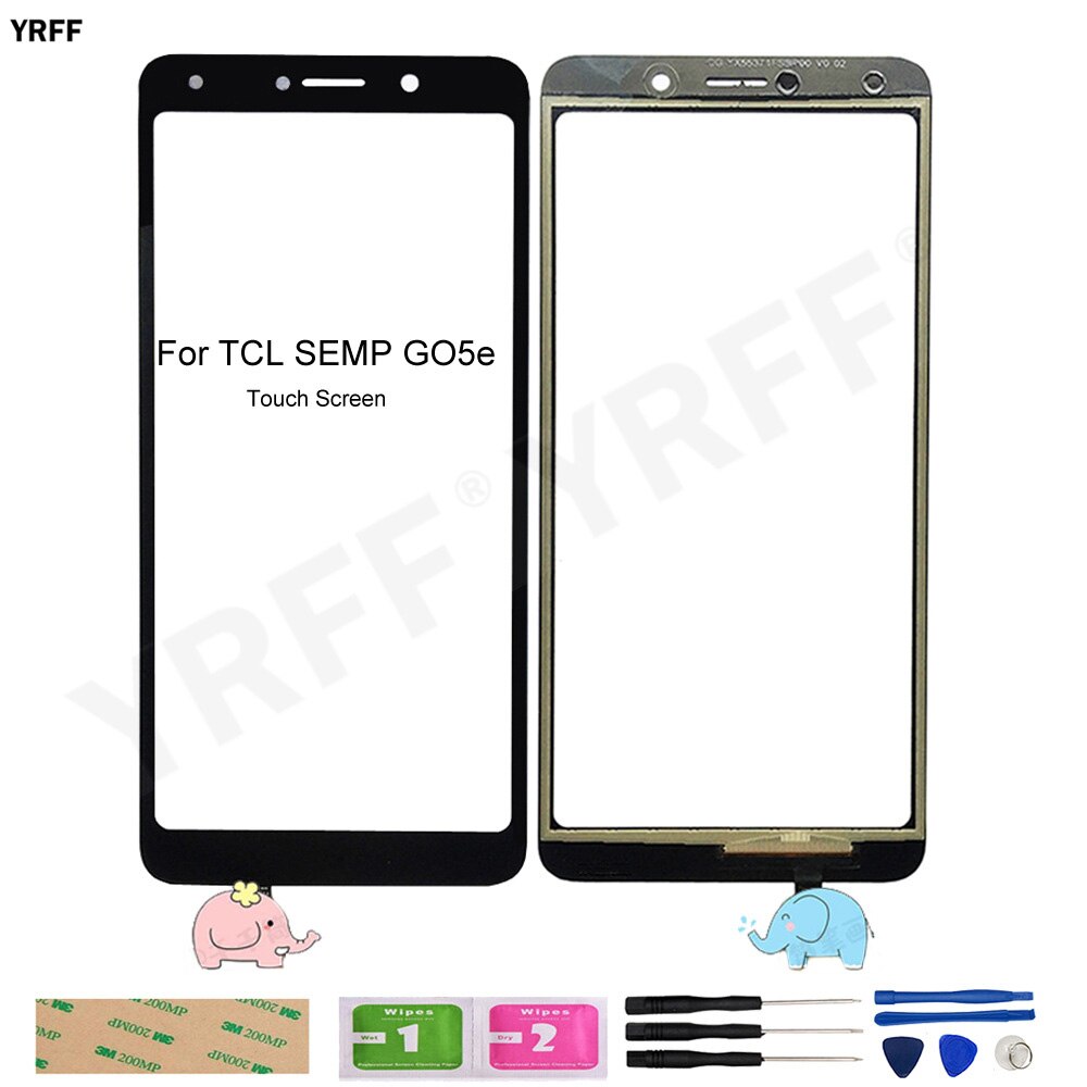 Mobile Touch Screens For TCL SEMP GO5e Touch Screen Digitizer Front Glass Lens Sensor Panel Phone Repair Parts 3M Glue