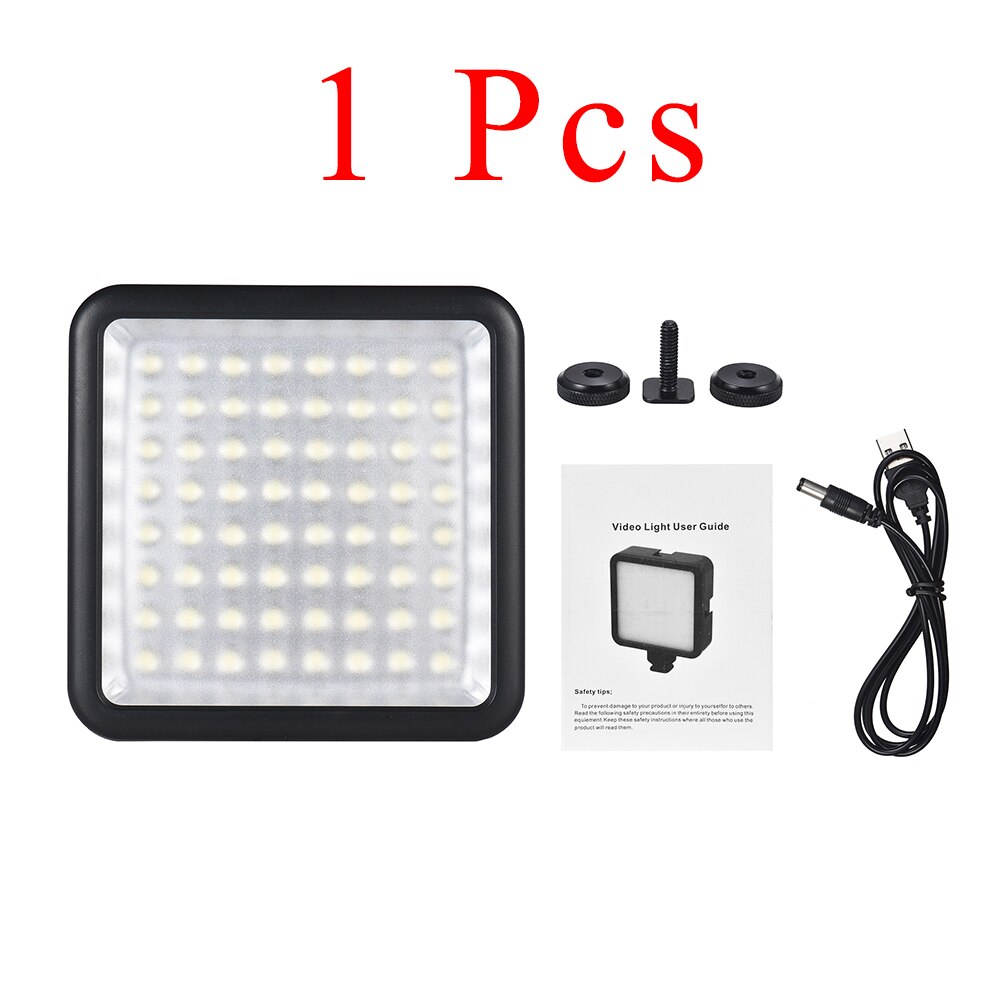 Andoer LED Panel Light 64 USB Continuous On Camera Portable Mini Dimmable Camcorder Video LED Lighting for Canon Nikon Sony: White