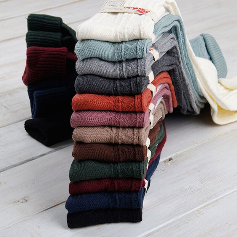 Gebreide overknee sokken dames herfst winter warme lange kousen effen kleur zwart grijs koffie kleur sokken