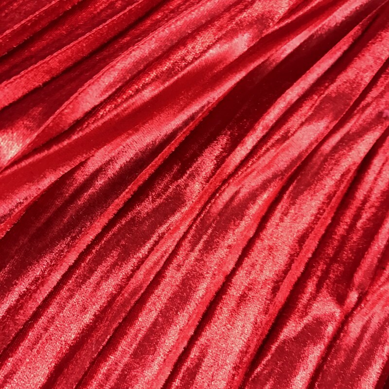 Tissu de velours plissé à l'accordéon rouge | 2 mètres 150cm 59.05 "de largeur, pour l'automne, hiver jupe robe MM436