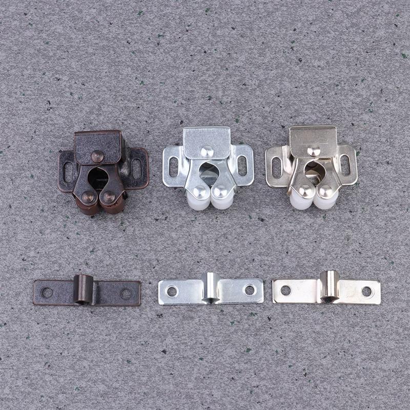 Lot de 20 loquets de porte à bascule, clip de verrouillage à bille pour placard, loquets de porte, perles de porte marron