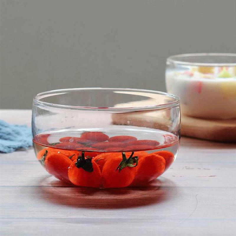 Glass Salad Bowl Transparent Heatproof Fruits Dess... Grandado