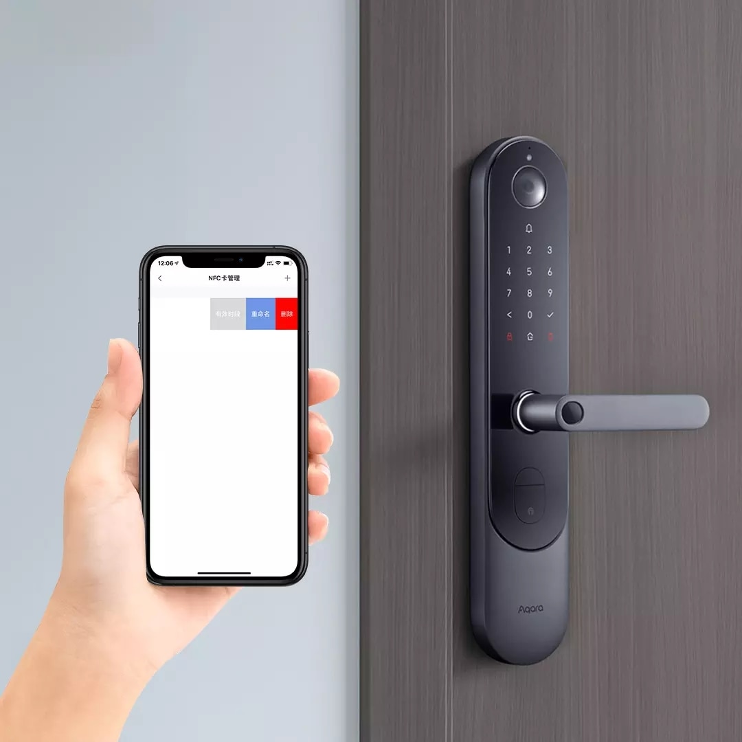 Aqara smart dørlås nfc-kortstøtte aqara smart dørlås  n100/n200/p100- serie appkontroll eal 5+ - chip til hjemmesikkerhet