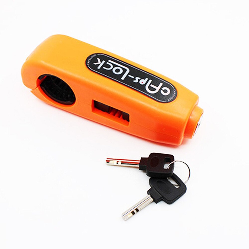 Universal Motorcycle Lock Scooter Handlebar Safety Lock Brake Throttle Grip Anti Theft Protection Security Locks: Orange