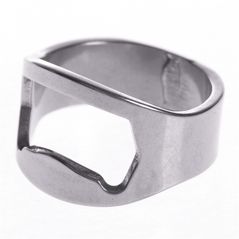 Apribottiglie in acciaio inox, anello per dita, utensili da cucina e sbarra, apribottiglie, leva tappi per feste: Default Title