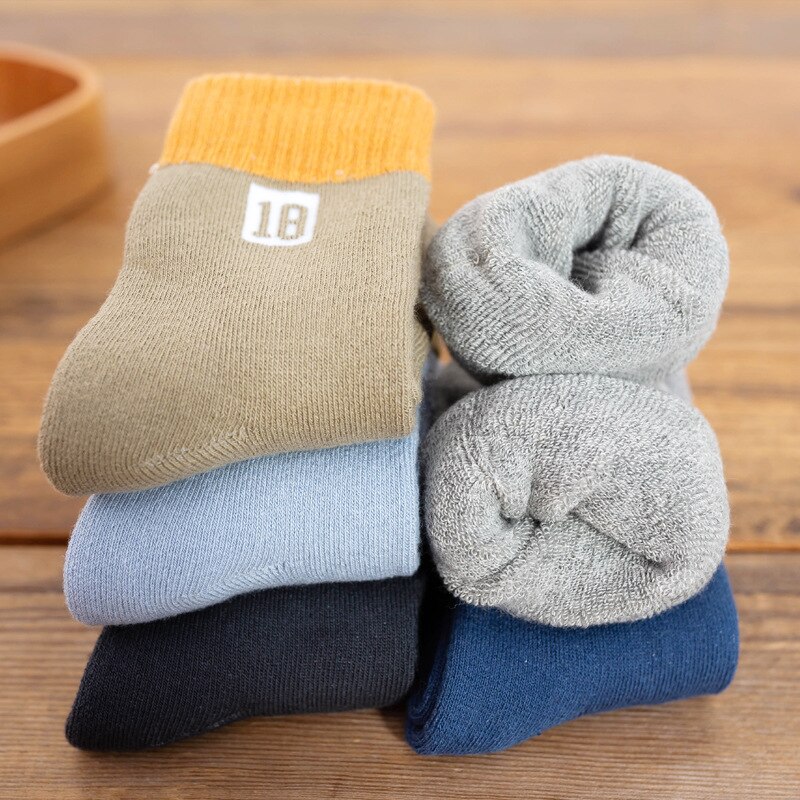 Calcetines gruesos de algodón para bebés y niños de 1 a 12 años, medias térmicas suaves y cálidas, 5 par/lote: 18 / 1 to 3 year