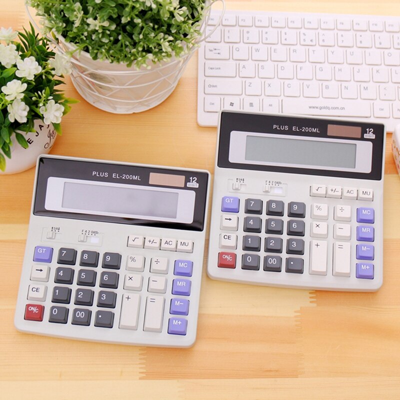 2PCS Calculator Electronic Office Calculator 12 Digits Large Buttons Calculator Muti-Functional Calculator