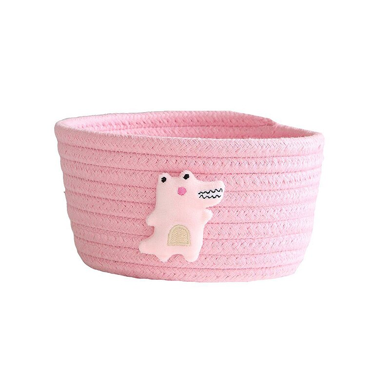 Cotton Rope Storage Baskets With Animals Shape Baby Dirty Clothes Laundry Basket Handmade Weaving Desktop Sundries Organizer Box: 1-3