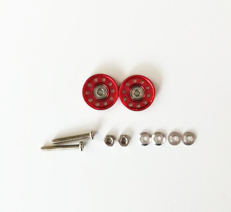 2Pcs 95301 Lightweight 13mm Aluminum Ball-Race Rollers Ringless Spare Parts For Tamiya Mini 4WD Car Model