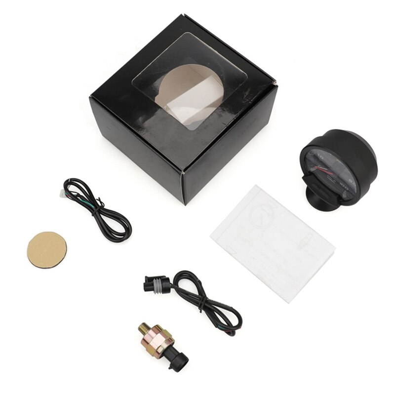 60mm 12V Auto Gauge Oil Pressure Gauge White Light with Sensor for Greddy: Default Title