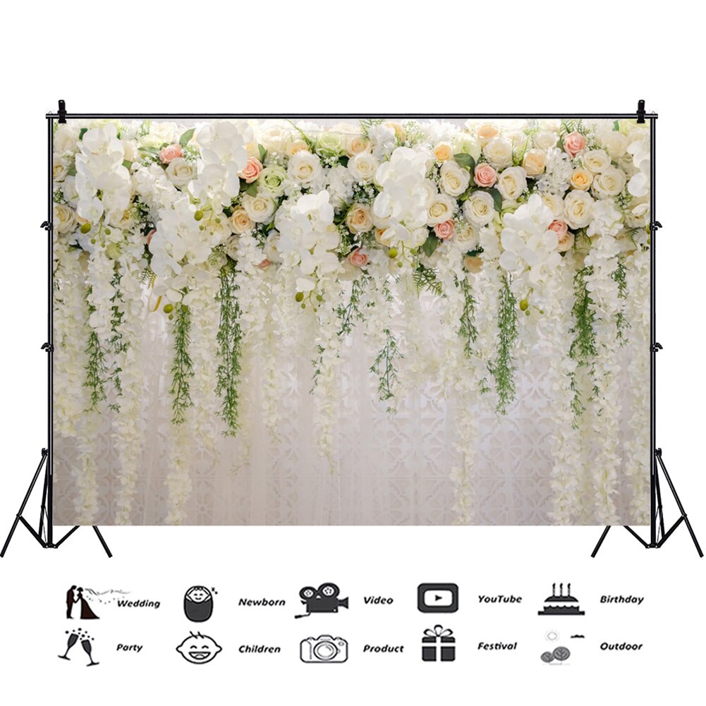 Photography Props Backdrop Cloth Photographic Background Cloth European Wedding Flowers Background for Video