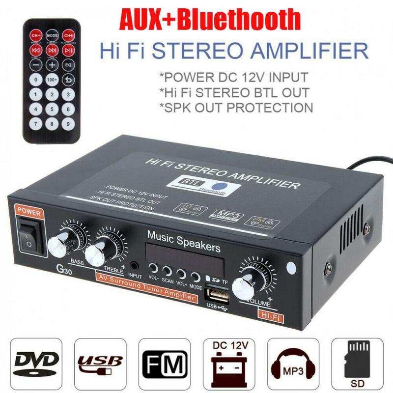 800W Auto & Home 220V/110V 12V Bluetooth 4,0 Hohe Leistung 2 Kanäle TF/U Disk/Fernbedienung/Power Verstärker FM Radio Auto