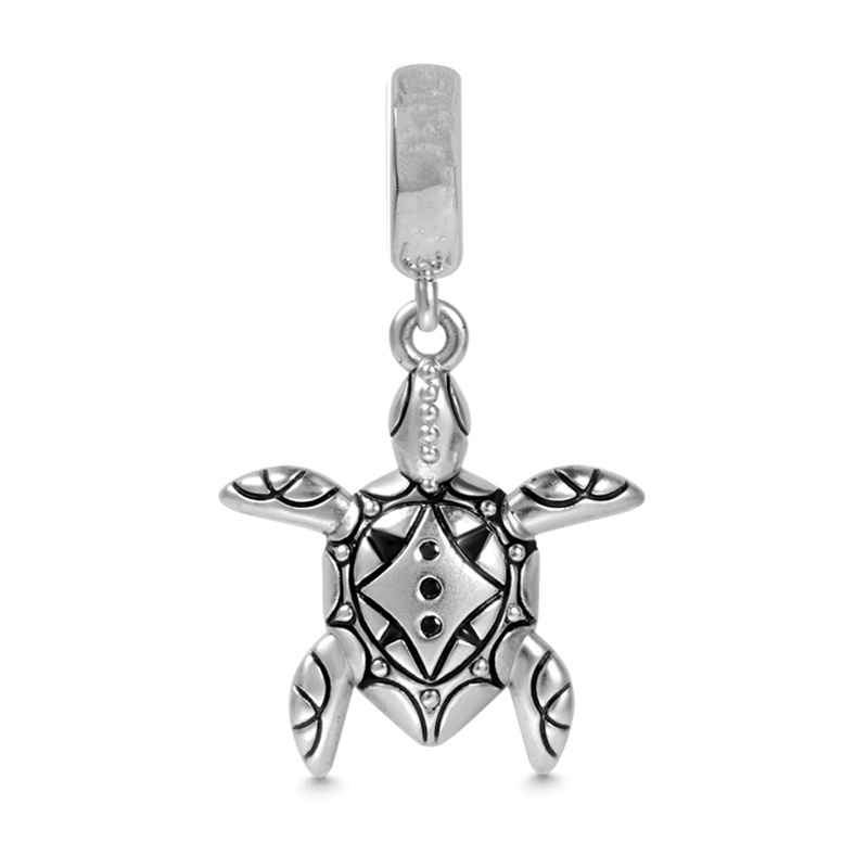 GNOCE Shark Hugs Heart Gemstone Charm 925 Sterling Silver Charms