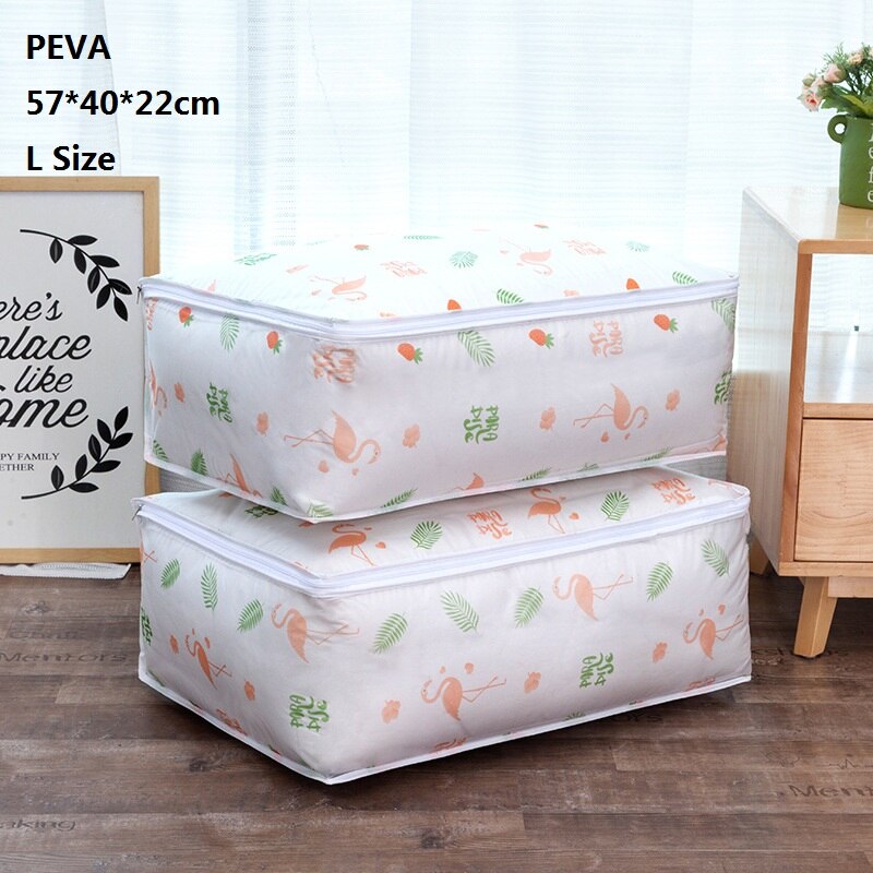 Non-woven Fabric Folding Storage Box Quilt Clothes Collecting Case With Zipper Toys Storage Organizer With Clear Window Bag: B2