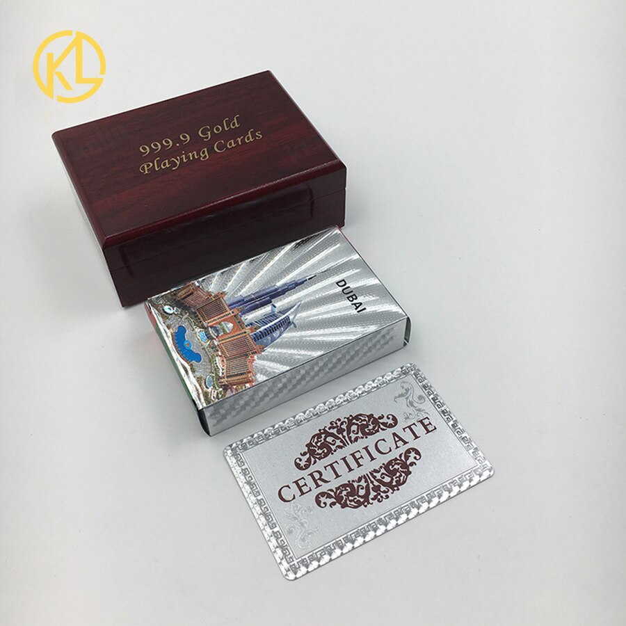 Dubai Building and scenery image silver Foil Plated Cards Waterproof Playing Card Limited Edition Collection