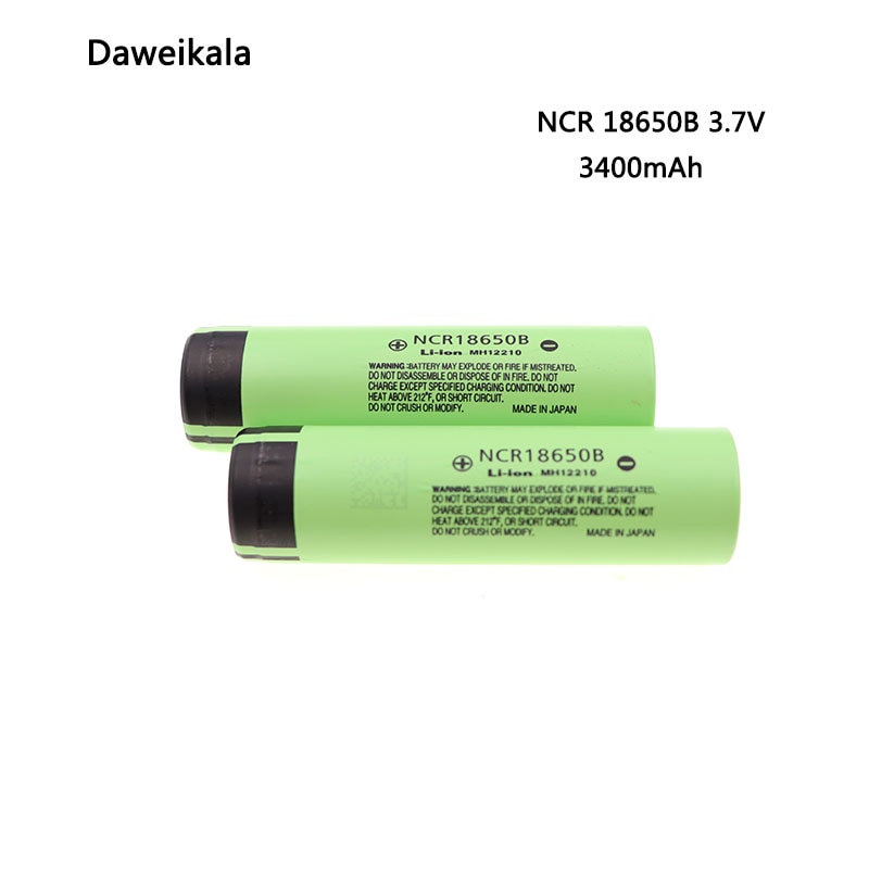 Daweikala Voor Originele Japan invoer 18650 batterij NCR18650B 3.7 V 3400 mAh batterij Oplaadbare Li-Ion 3.7 v batterij +