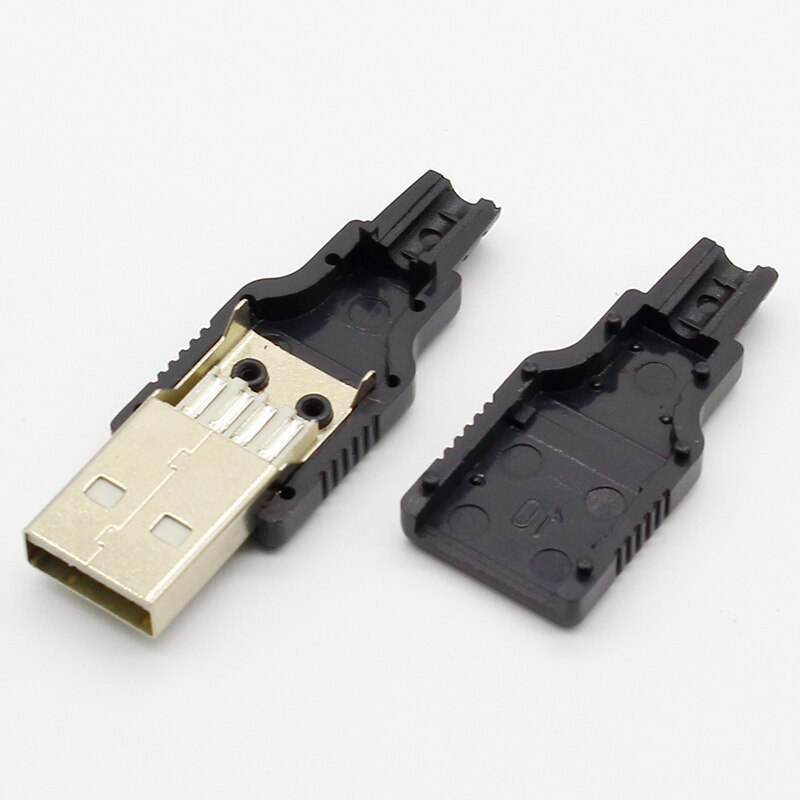 Imc 10Pcs Type A Male Usb 4 Pin Plug Socket Connector Met Zwarte Plastic Cover
