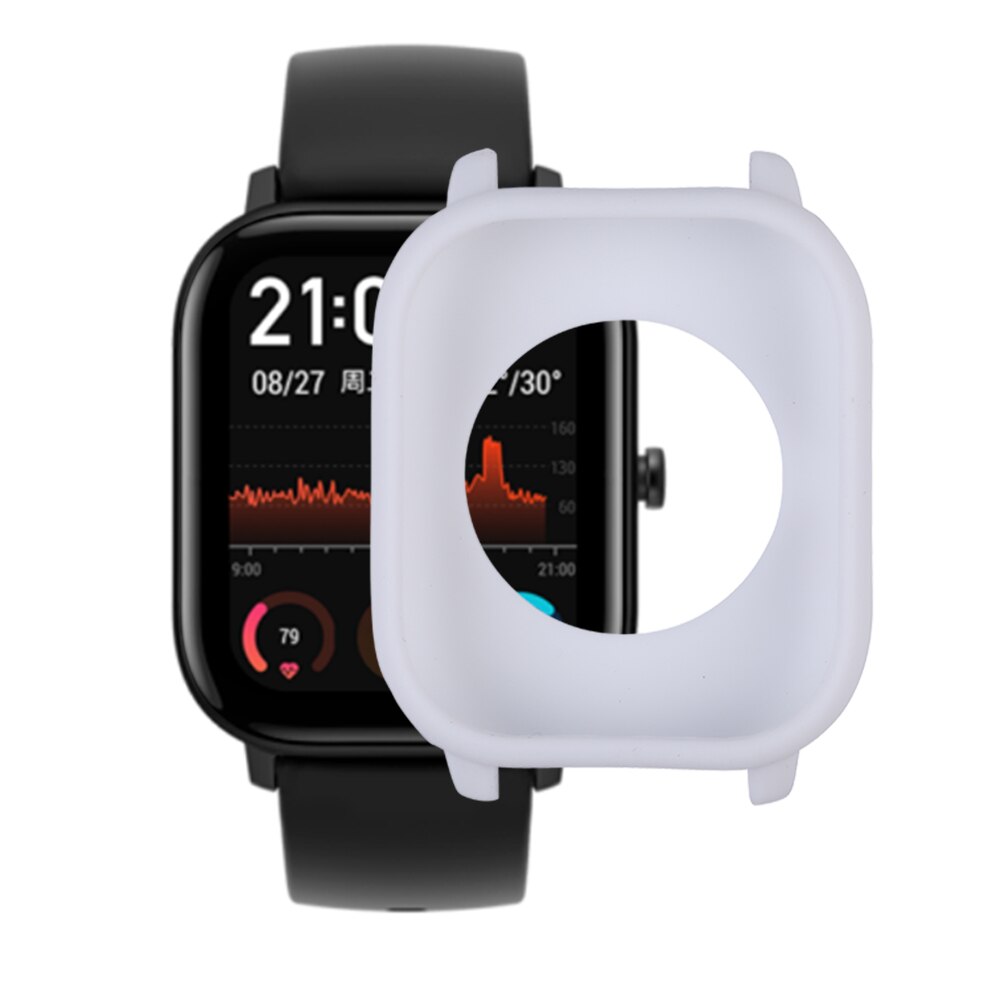 Weiche Silikon Schutzhülle fallen Für Huami Amazfit GTS SmartWatch Hülse Für Huami AMAZFIT GTS Volle-abgedeckt Schutzhüllen: Weiß