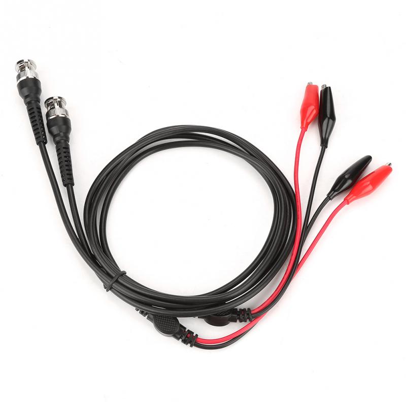 2pcs P1011 BNC Oscilloscope Test Probe Q9 to Dual Crocodile Clip Lead Cables for Oscilloscope Testing Tools
