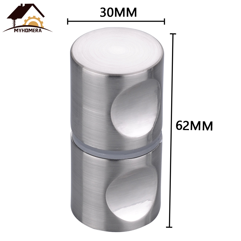 Myhomera dörrhandtag glasdörrknopp passar 10-80mm tjocka dörrdragare push badrum duschkabin handtag låda silver borstad