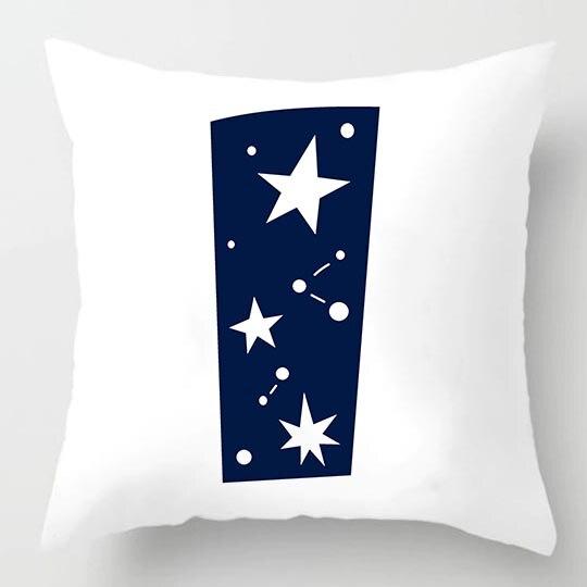 Ruimte Alfabet Kussenhoes Constellatie Beddengoed Sterren Kussen Monogram Kussen Nursery Kussens Boys Room Decor: Z09362-DCCWH-M