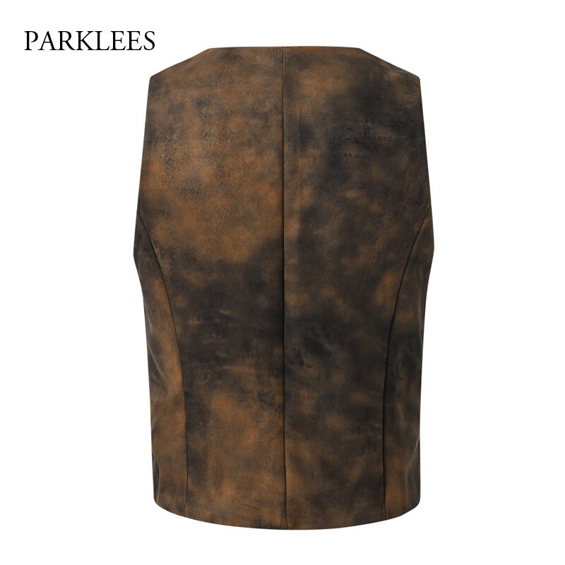 Colorblock Suit Vest Men Victorian Steampunk Casual Mens Waistcoat Gentleman Wedding Slim Vest Cool Men Gilet 3XL