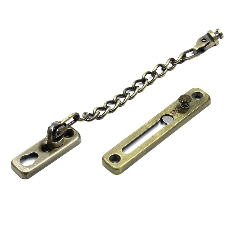 1 cerradura de cadena de seguridad para puerta y tornillos, cerradura de seguridad para armario, cerraduras para DIY, herramienta para puerta de casa, Color dorado y plateado