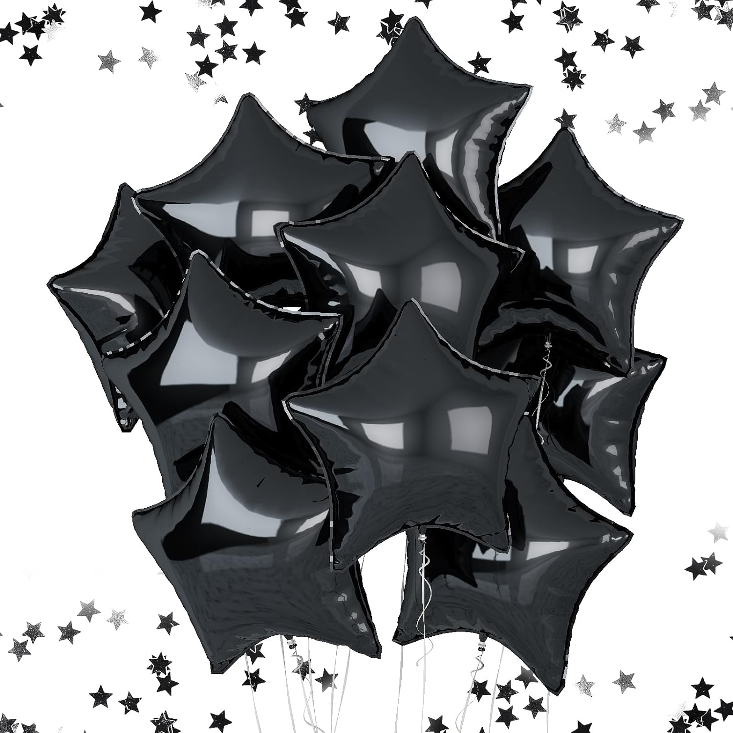 10 Uds. Globos de película de aluminio para decoración de con pentagrama degradado rosa, rojo, verde y azul de 18 pulgadas adecuados para cumpleaños, bodas,: Rojo rosado