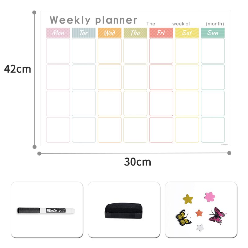 Magnetische Löschbaren Kalender für Kühlschrank Schreiben Täglich Wöchentlich Monatliche Planer Organizer Nachricht Bretter Kühlschrank Magneten Notizen 42x30cm