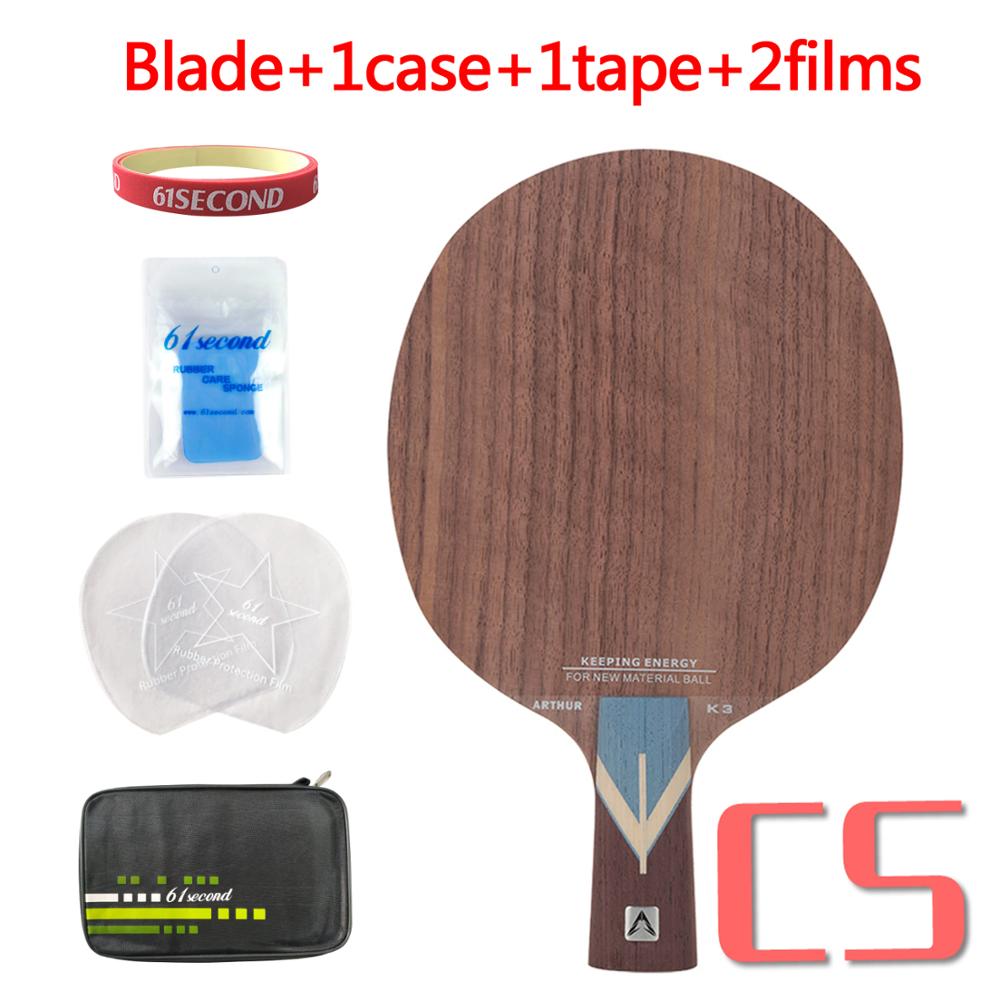 LOKI Arthur K3, pala de tenis de mesa ofensiva, 5 capas, madera de nogal, raqueta de Ping Pong, gran área dulce, raqueta de tenis de mesa: CS with FM case