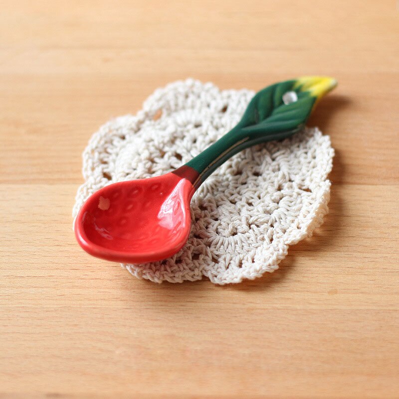 5 teile/satz Kreative Keramik Obst Löffel Schöne kinder Reis Löffel Küche Geschirr Suppe Teelöffel Haushalt ZL355