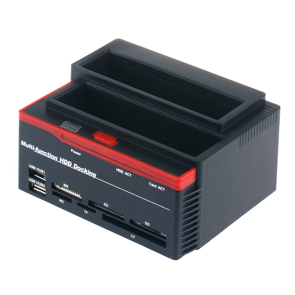 All In 1 Hdd Docking Station Externe Sata USB2.0 Kaartlezer Hdd Box 2.5 &quot;3.5&quot; Ide Twee Externe opslag Behuizing Voor Computer