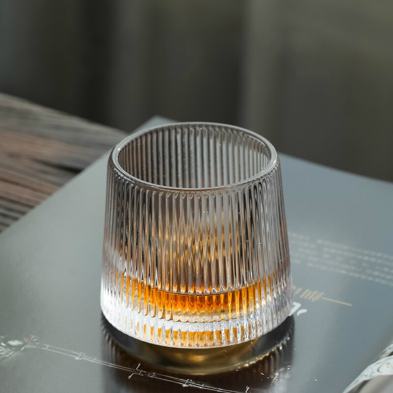 Japanese Old Fashioned Spin Tops Tumbler Whiskey Glasses Thick Crystal Hammer Liqueur Wine Glass Spirit XO Cup Brandy Snifters: Stripe 160ml