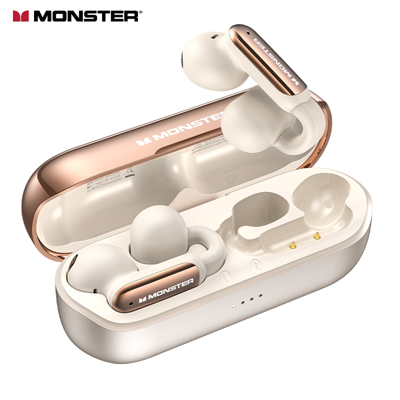 Monster AC601 TWS auriculares Bluetooth estéreo HiFi HD llamada Clip en auriculares reducción de ruido auriculares para juegos deportes al aire libre correr: Rojo