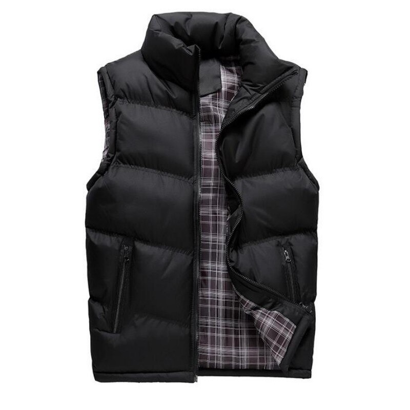 chaqueta para hombre chaleco sin mangas invierno primavera Casual abrigos masculinos de algodón acolchado para hombre chalecos con cremallera hombres espesar chaleco 4XL