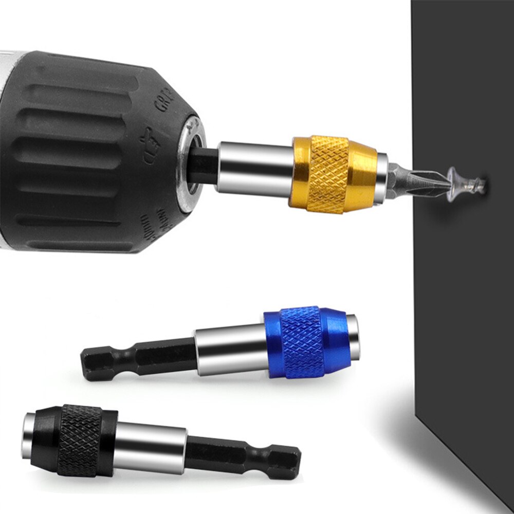 1/4'' Drill Bit Holder Screwdriver Accessories Handle Quick Release Self-locking Batch Head Extension Rod for Hand Tool Repair