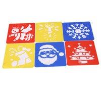 6 Stks/set Kinderen Schilderen Sjabloon Dinosaurus Pasen Kerst Dier Patroon Stencils Pak Kids Opstellen Stencil: Christmas