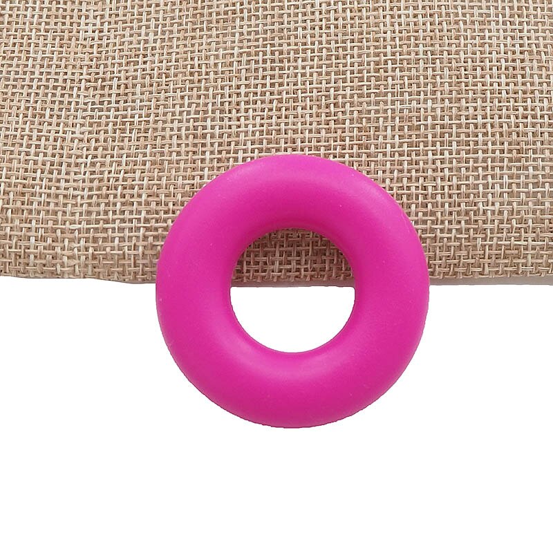 Chenkai-anneau de dentition Silicone sans BPA | Perles de donuts pour bébé, pour la fabrication bricolage, accessoires de jouets, 50 pièces: Violet