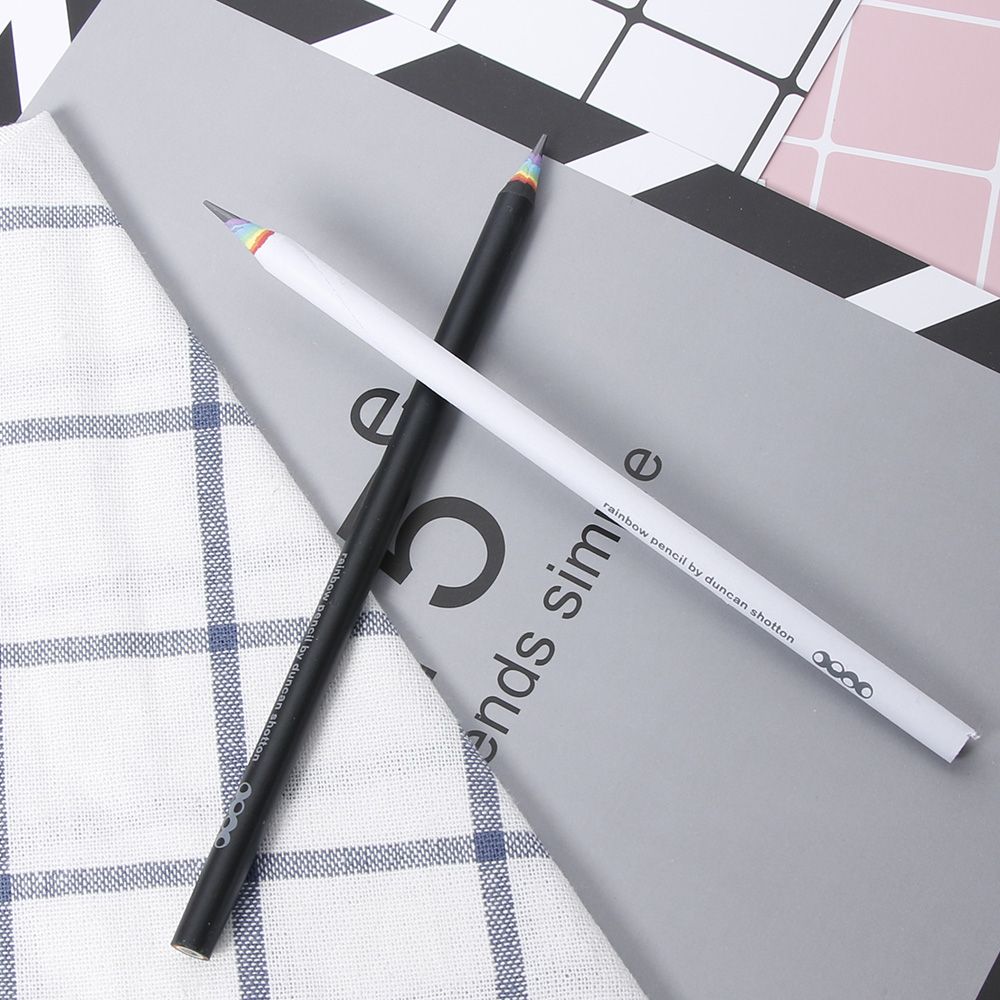 Rainbow HB Pencil Black and White Set Students Writing Professinal Sketch Art Drawing Sketching Pencil School Office