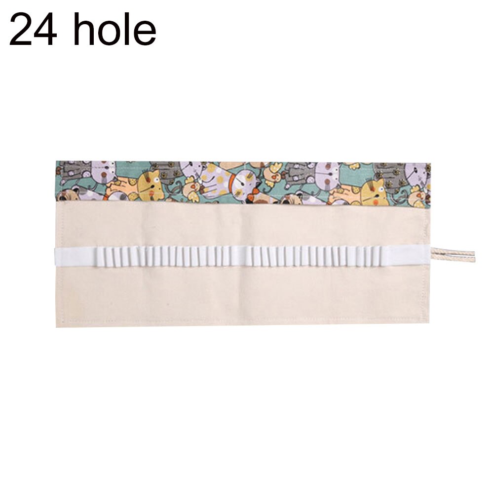 12/24/36 huller pige dreng penalhus pen taske lærred rulle stationær holder panel: Kat 24 huller