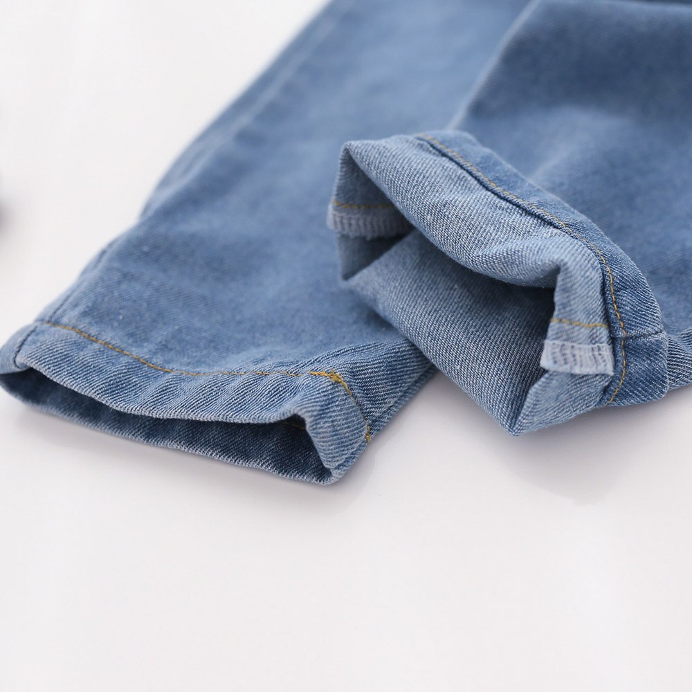 Halilo kinderoveralls blauw effen denim unisex babymeisjesjongens jumpsuit casual lente peuter jumpsuit verjaardagskleding
