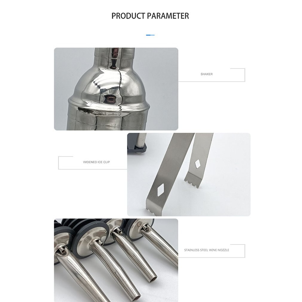 20 Piece Set Acrylic Set Cocktail Shaker Bar Tool Shaker Bartending Tool Set Wine Glass Cocktail Mixer