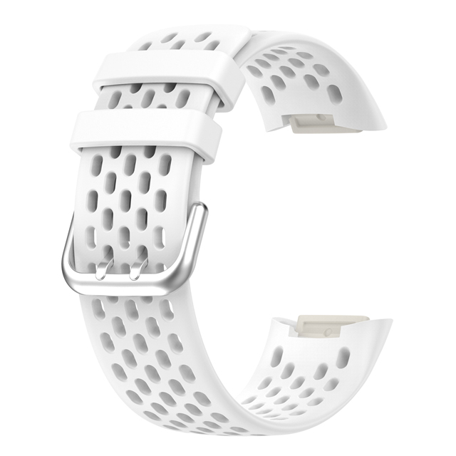 Andningsbart gummiband för fitbit charge 5 correa sport ersättningssilikonarmband för fitbit charge 6 klockarmband: S / Svartgrön